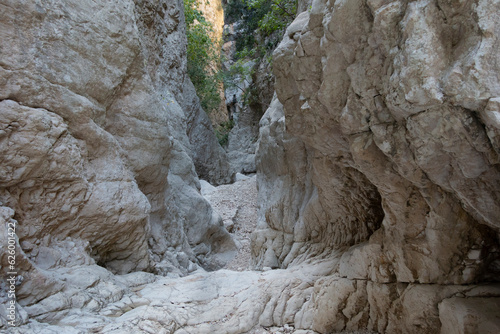 Summer in the ravine of hell (Barranc de l'Inferno), Vall de Laguar, Alicante province, Spain - stock photo photo