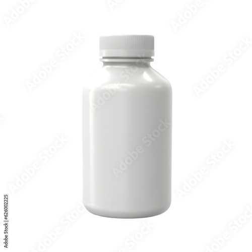 white bottle isolated on transparent background ,generative ai