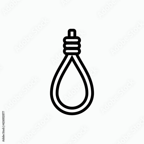 Suicide Rope Icon. Hard Matters, Symbol No Solution - Vector.