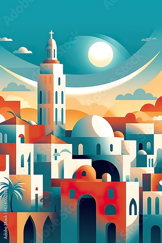 Tunisia - Tunis retro poster (ai)