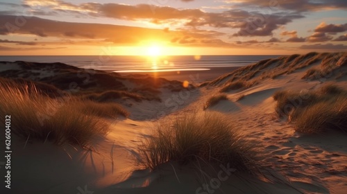Majestic dune landscape at sunset