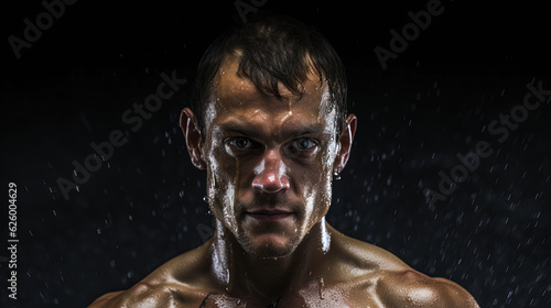 Portrait of a boxer on isolated background. Generative AI