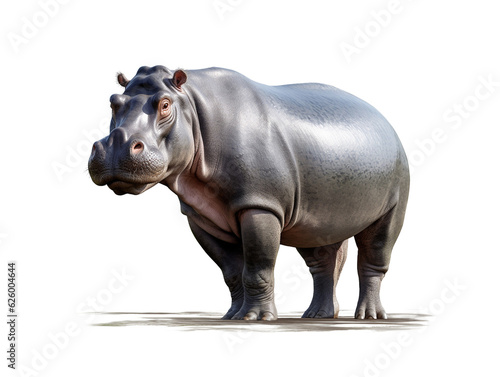 hippo on a white background