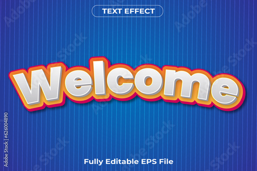 3D Welcome Text Effect Design Template