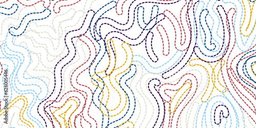 Colorful memphis seamless pattern in doodle style. Pop art, retro fashion 80-90s. Abstract dotted tangle lines vector seamless pattern