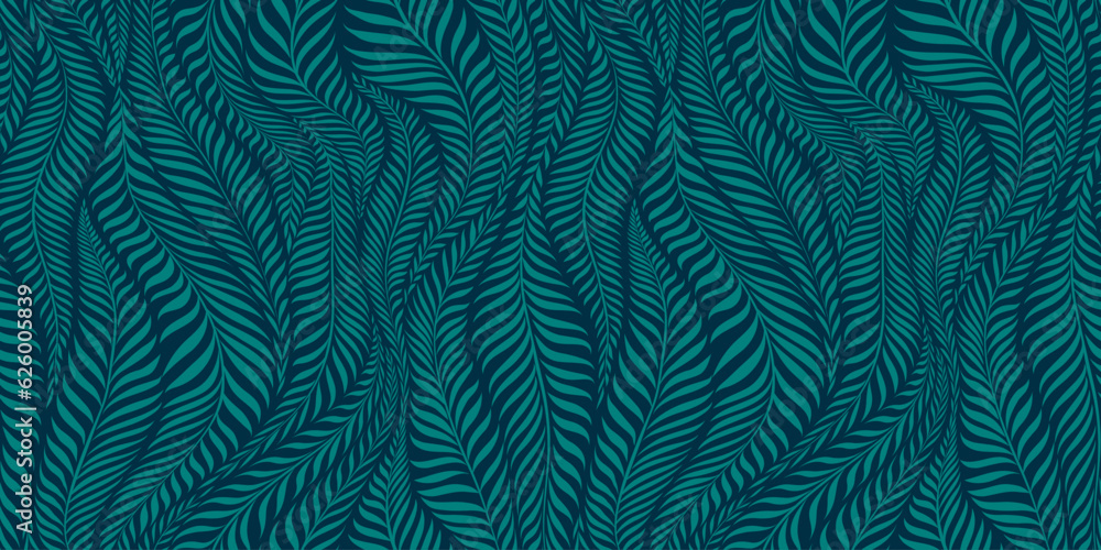 Seamless pattern with leaves. Abstract floral background. Vector illustration.