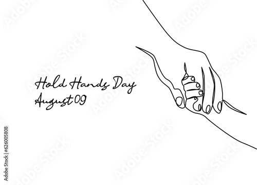 line art of hold hands day good for hold hands day celebrate. line art. illustration.