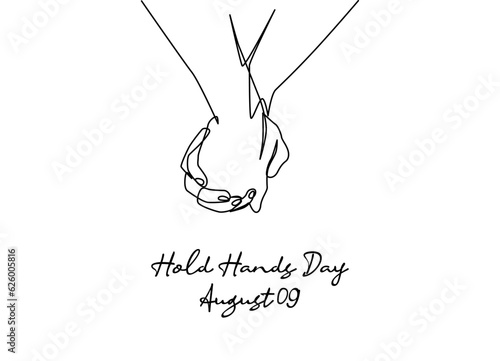 line art of hold hands day good for hold hands day celebrate. line art. illustration. © tarwan