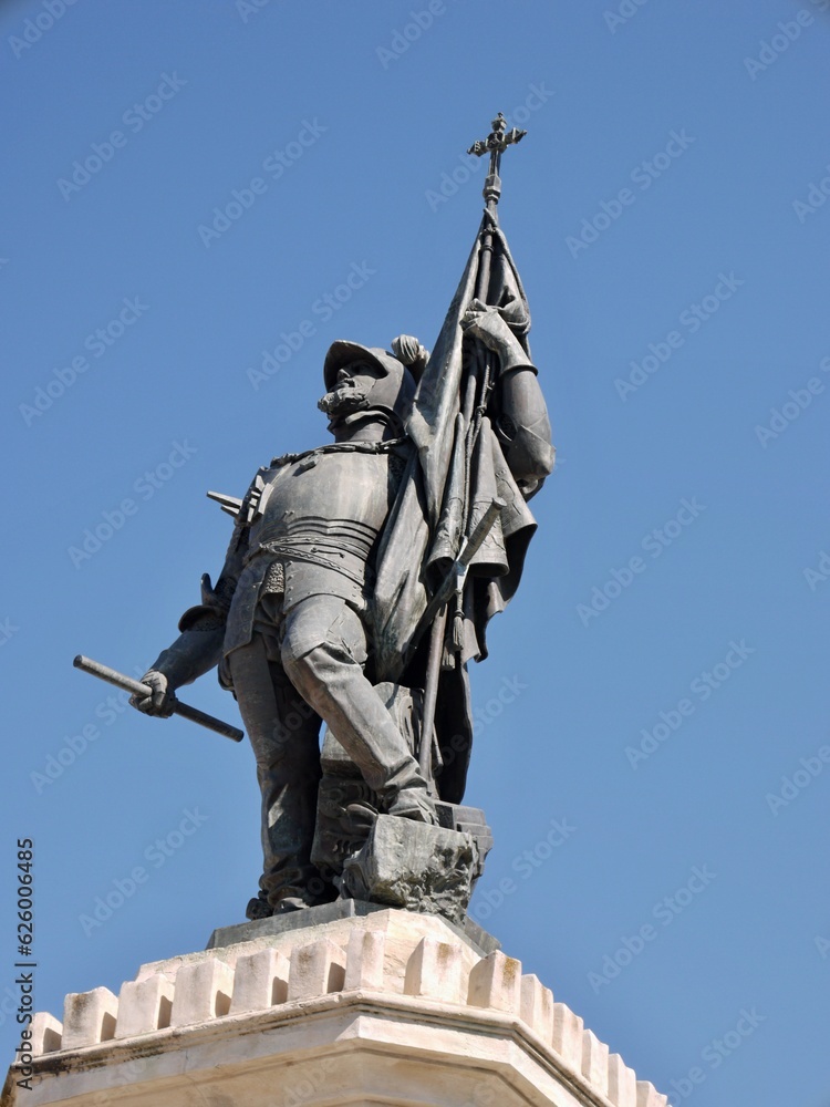 Hernan Cortes statue in Medellin, Extremadura - Spain 