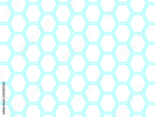 blue neon hexagon seamless pattern