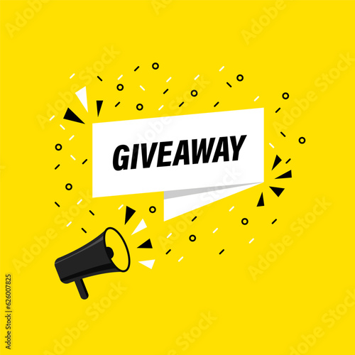 Giveaway announcement - vector template with megaphone.
