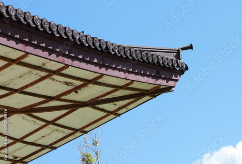 The old wooden japanese roof structure style at Hinoki Land, Chiang Mai,Northern Thailand © noomcm