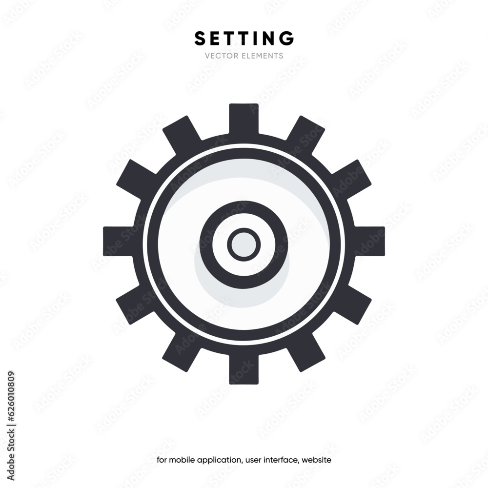 Setting icon vector. Tools, cog, gear sign isolated on white background. Help options account concept. Trendy Flat style for graphic design. Icons for adjustment, gauge, tune, test. Setting icon vector. Tools, cog, gear sign isolated on white background. Help options account concept. Trendy Flat style for graphic design. Icons for adjustment, gauge, tune, test.