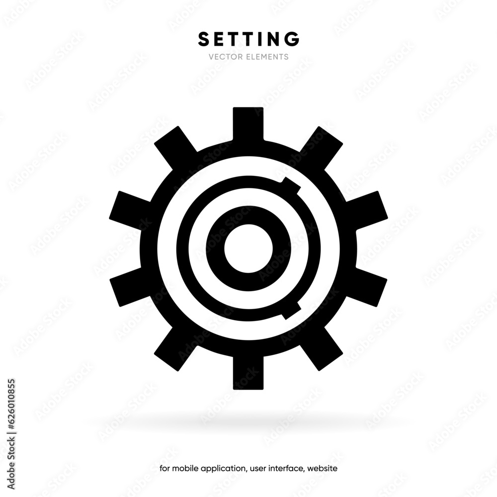 Setting icon vector. Tools, cog, gear sign isolated on white background. Help options account concept. Trendy Flat style for graphic design. Icons for adjustment, gauge, tune, test.