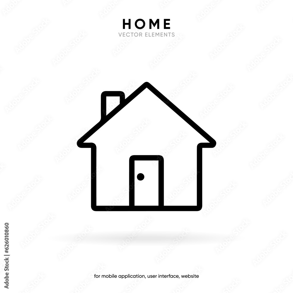 Minimal modern home, homepage, base, main page, house push button icon emblem symbol, sign. 3d blue home icon. Mobile app icons. Device UI UX mockup. Isolated vector elements. Minimal modern home, homepage, base, main page, house push button icon emblem symbol, sign. 3d blue home icon. Mobile app icons. Device UI UX mockup. Isolated vector elements.