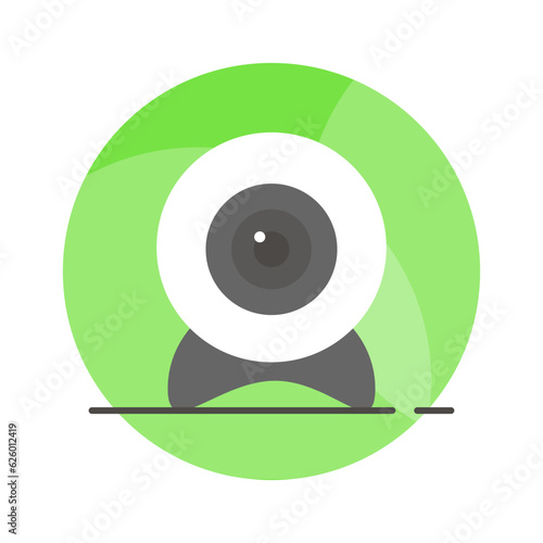 Well designed icon of webcam in flat style, computer camera vector