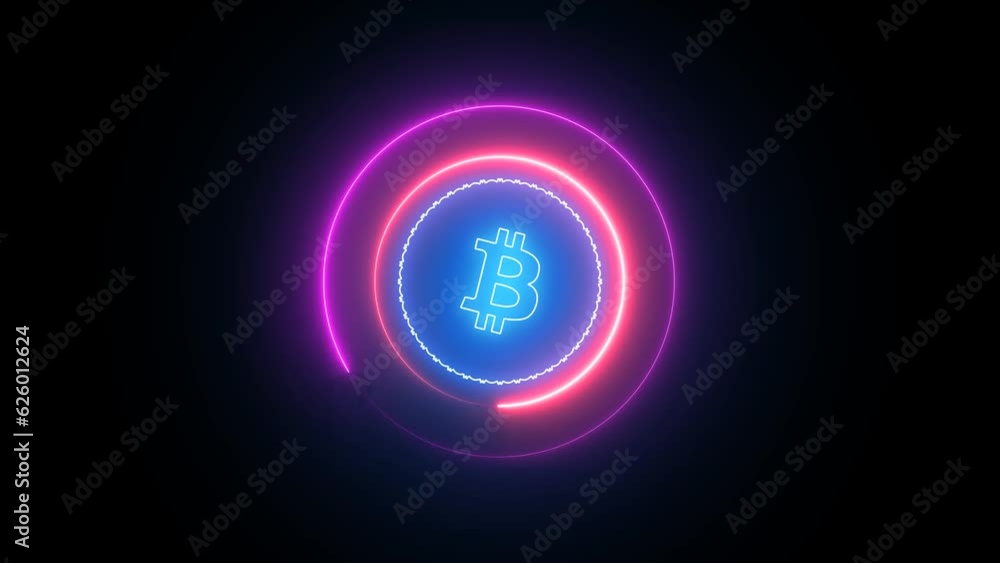 Glowing neon light with circle dollar icon animation Glowing neon light with circle dollar icon animation