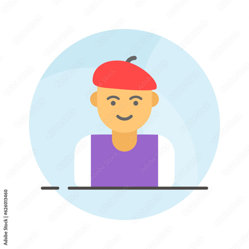 Premium icon of male artist in modern flat style, ready to use and download Premium icon of male artist in modern flat style, ready to use and download