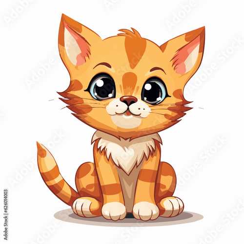 cat cartoon clipart vector white background