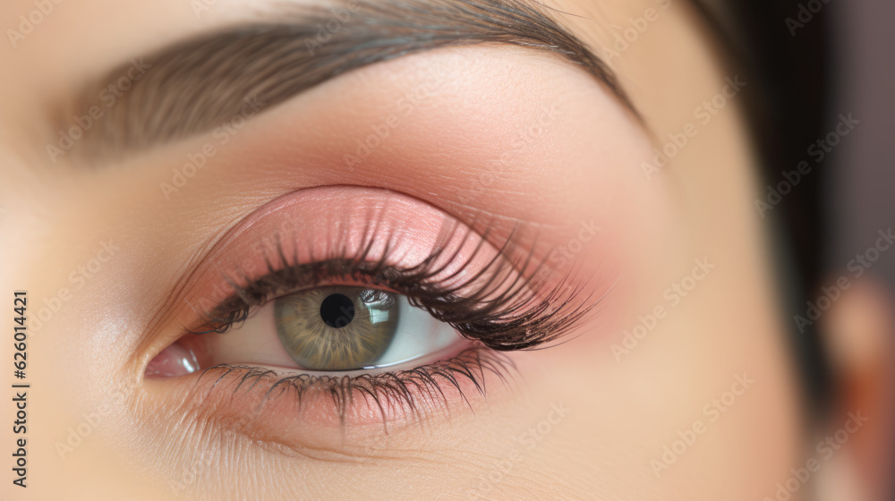 Obraz premium A woman's eye. Created with Generative AI technology.