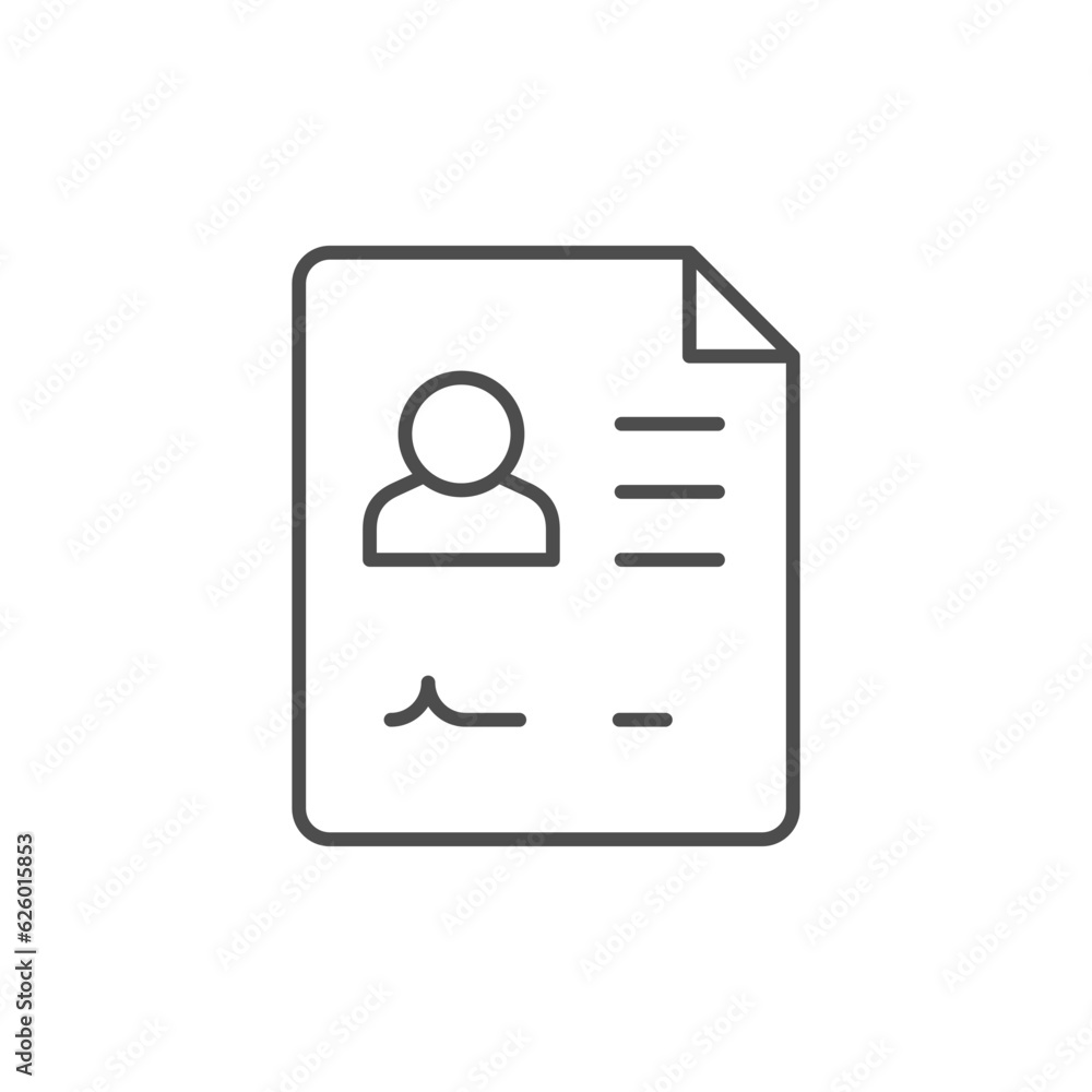 Resume or CV line outline icon Resume or CV line outline icon