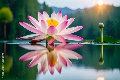 pink lotus flower in water