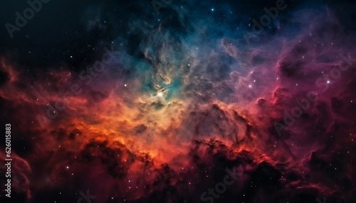 Beautiful Nebula stardust image. Galaxies and gases clouds in a deep space. 