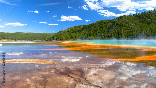 Eye level view of Grand Prismatic Spring in Yellowstone National Park © Echo