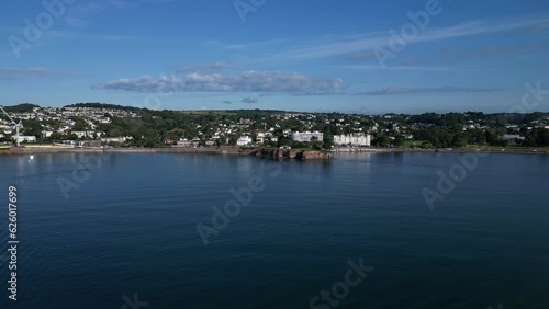 Torquay, Torbay, South Devon, England: DRONE VIEWS: The drone flies into the Torquay foreshore including Livermead Sands, Corbyn Head and Corbyn Sands. photo