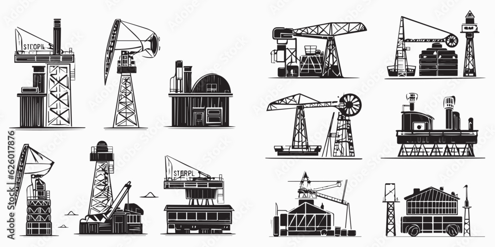Set of silhouettes of landmarks and monuments vector collection Set of silhouettes of landmarks and monuments vector collection