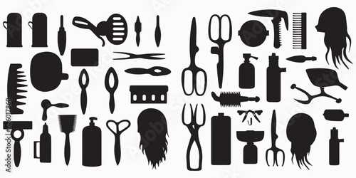 Set of saloon elements vector illustration