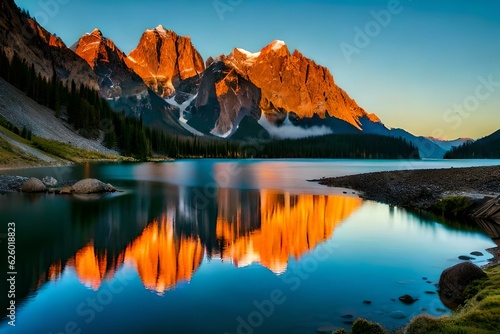 reflection in the mountains at sunset © ALI