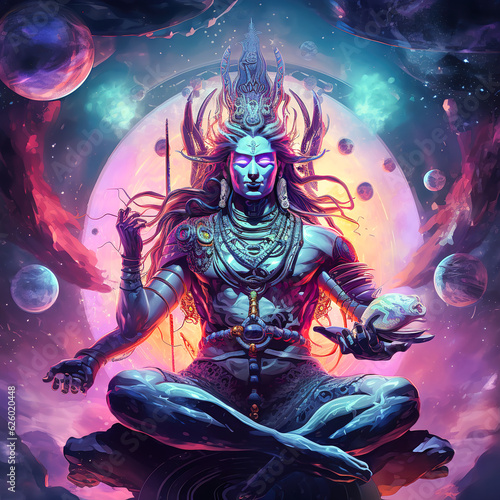 Magical Lights Surrounding Lord Shiva's Meditation