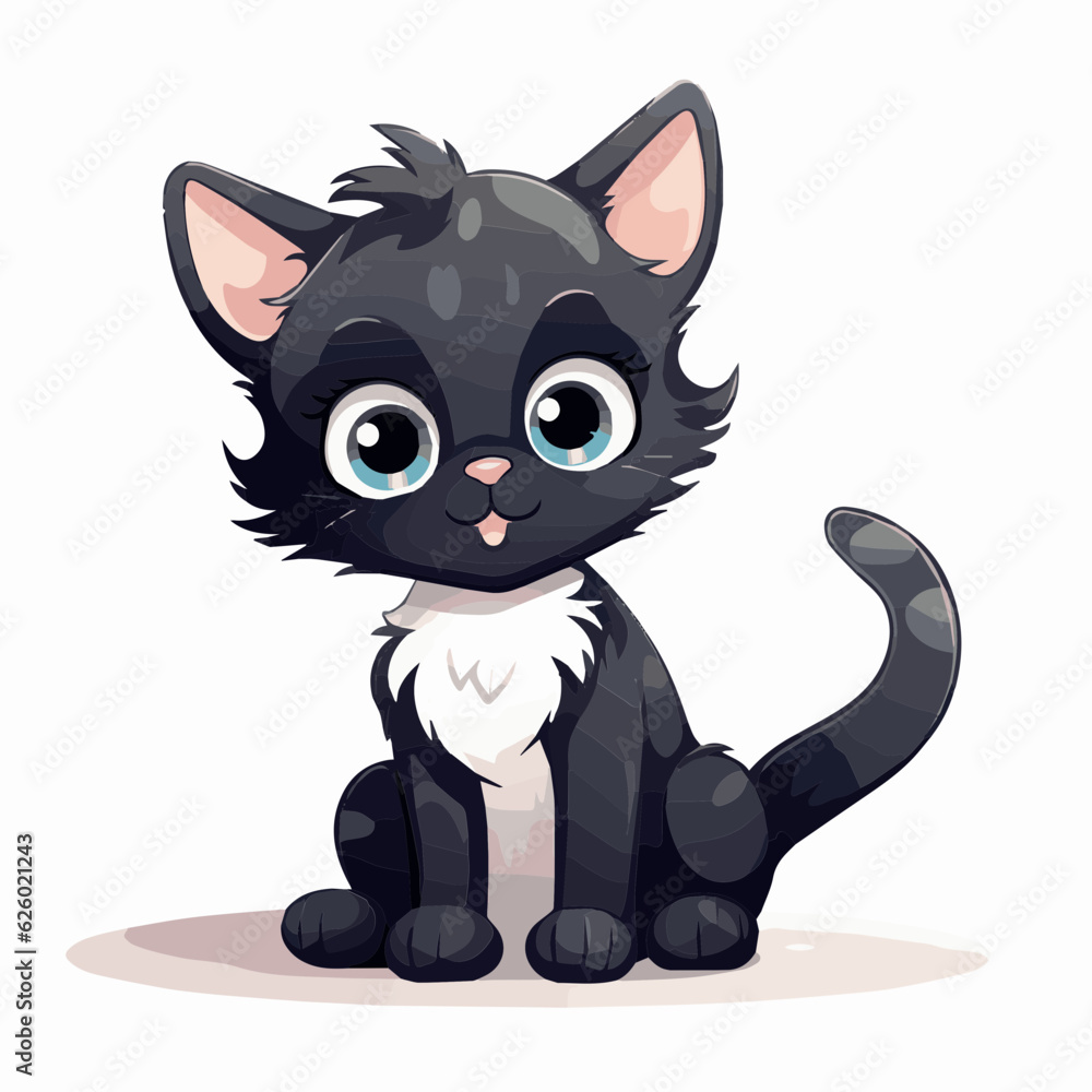 cat cartoon clipart vector white background cat cartoon clipart vector white background