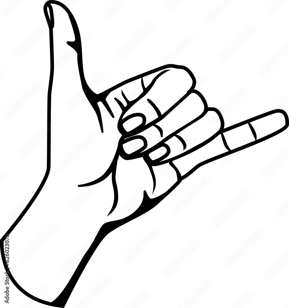 Obraz premium hand with a finger call Symbol Hand Gesture