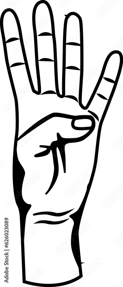 hand of the person 4 finger Symbol Hand Gesture hand of the person 4 finger Symbol Hand Gesture