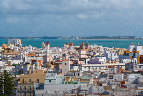 Aerial view of Cadiz with many Towers - Cadiz, Andalusia, Spain © diegograndi