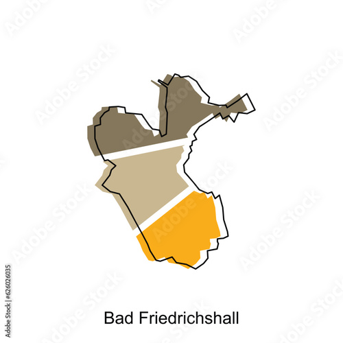 Bad Friedrichshall City of Germany map vector illustration, vector template with outline graphic sketch style isolated on white background photo