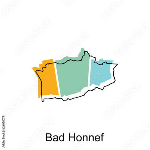 Bad Honnef City of Germany map vector illustration, vector template with outline graphic sketch style isolated on white background photo