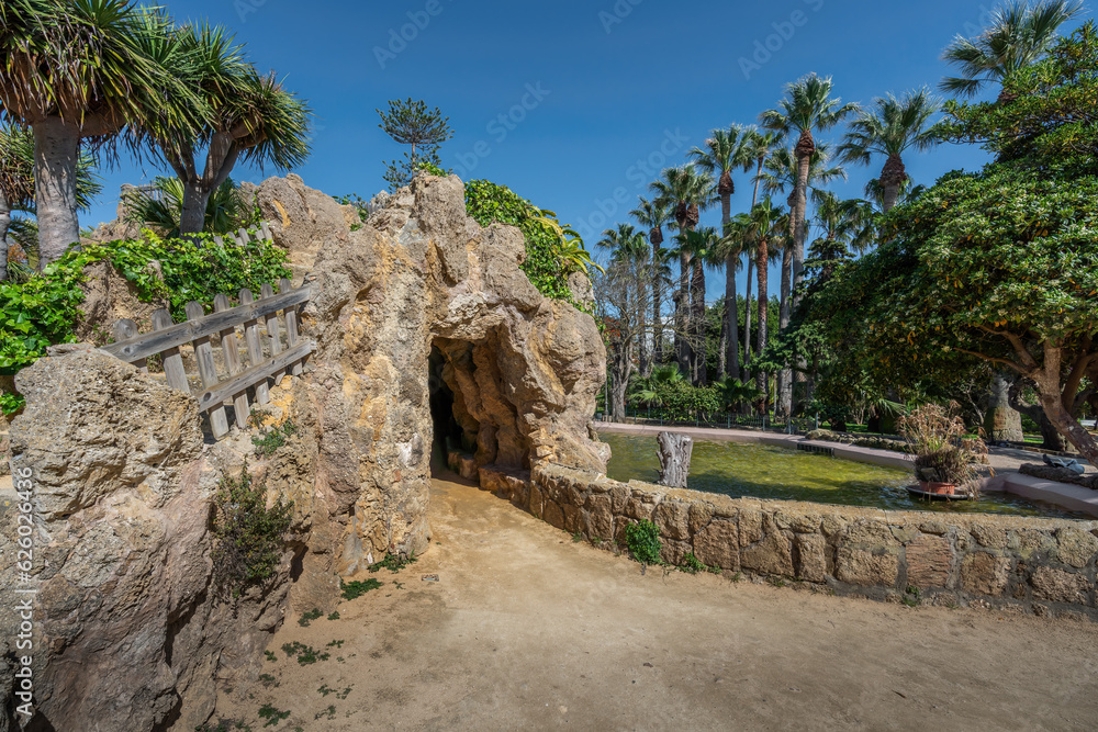 Grotto at Genoese park (Parque Genoves) - Cadiz, Andalusia, Spain