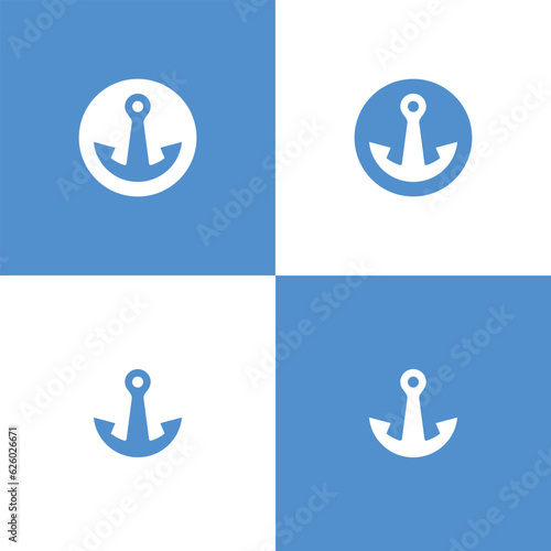 Sea port or harbour. Simple monochrome vector icon