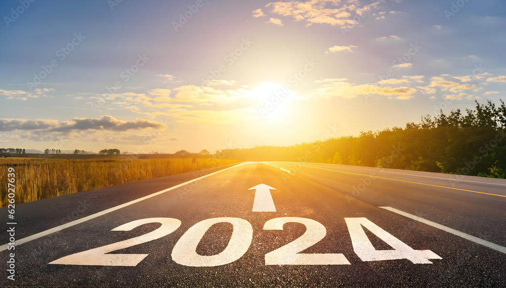 Change of calendar. 2024 anniversary. Transition from 2023 to the new