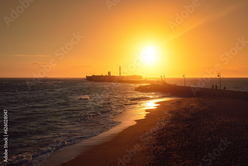 Castle of San Sebastian at sunset - Cadiz  Andalusia  Spain