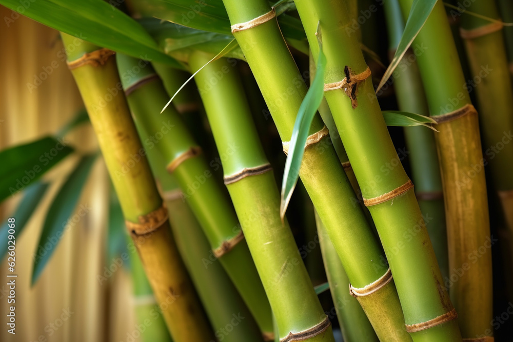 Many bamboo stalks on background. generative ai Many bamboo stalks on background. generative ai