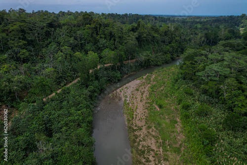 Beautiful aerial view of the Costa Rica Rainforest in the Talamanca Region