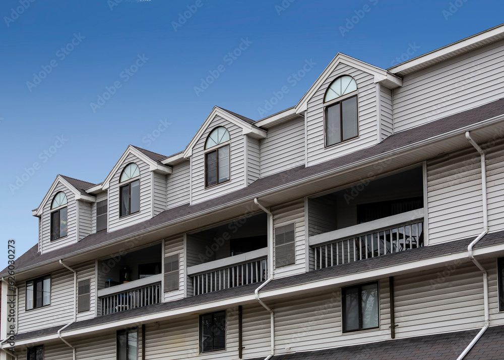 Residential building exterior, Brighton city, Massachusetts, USA