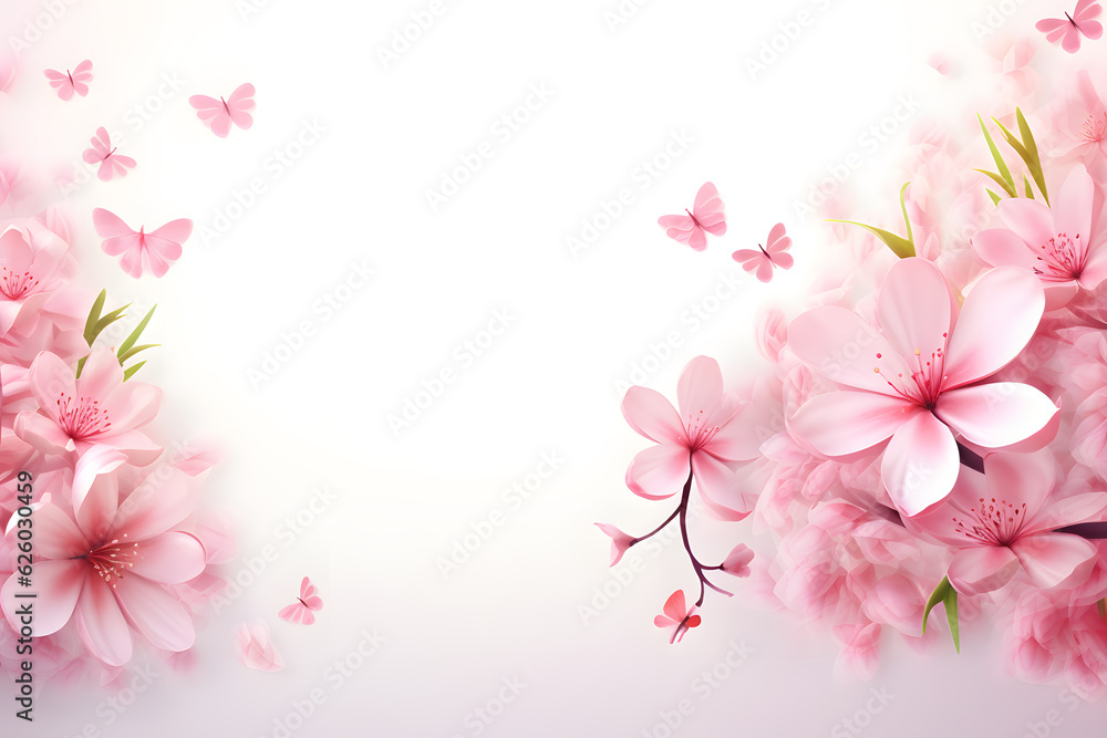 pink ribbon with flowers