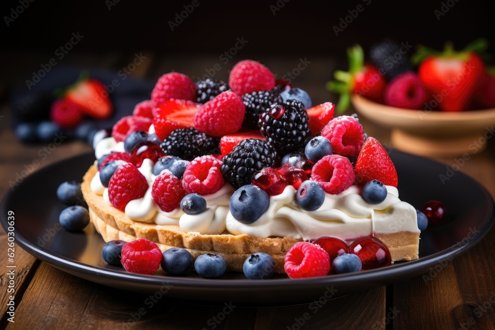 Tasty cake with berries Tasty cake with berries