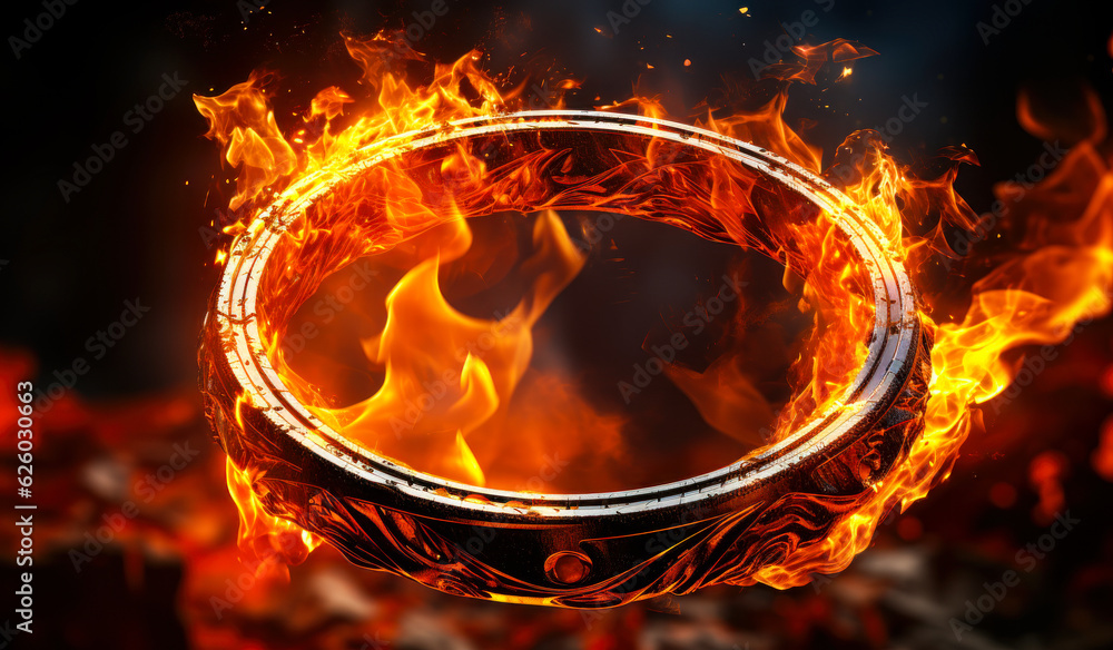 Fiery Hoop: Intense Heat on Metal Surface