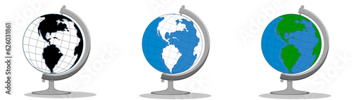 Globe, globe mockup on white background collection of vector colored globe globes eps10